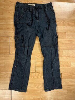 Contrast Brand Stretchy Mid-Rise Boot Cut Jeans- Size 2p